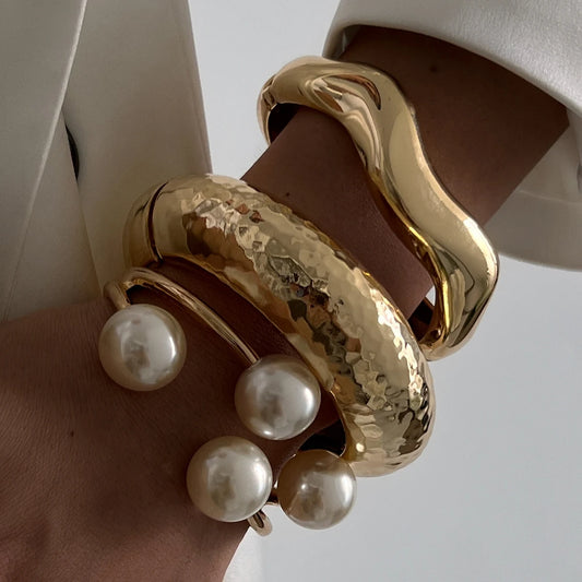 Chunky Pearl Cuff Bracelet