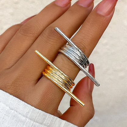 Unique Irregular Spring Geometric Ring