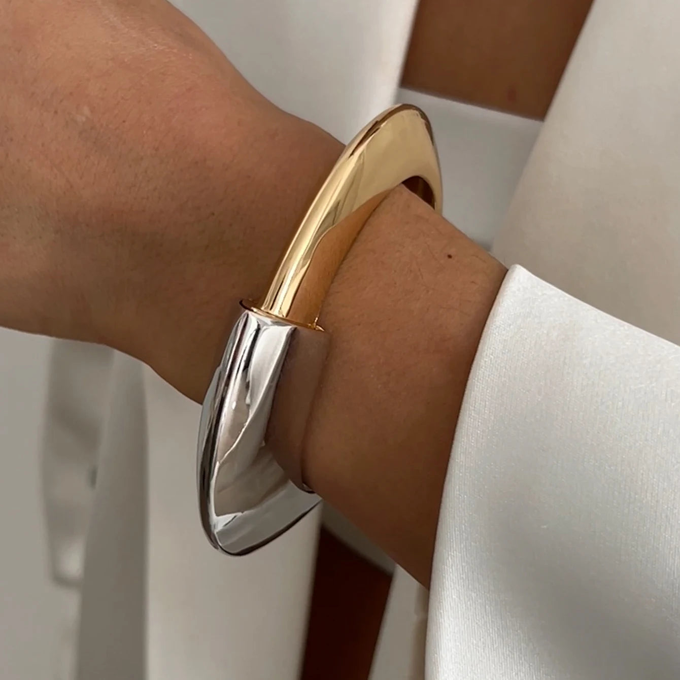 Exaggerated Punk Wide Cuff Bangle