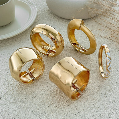 Chunky Goth Metal Spring Bangle