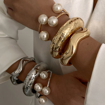 Chunky Pearl Cuff Bracelet