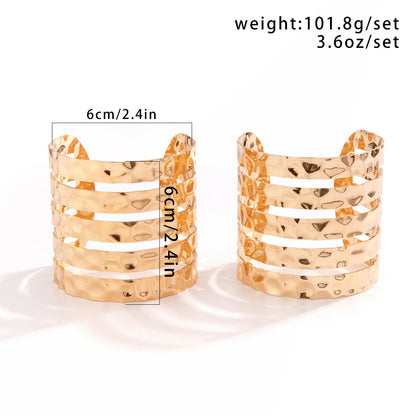 Hollow Wide Cuff Bangle Set