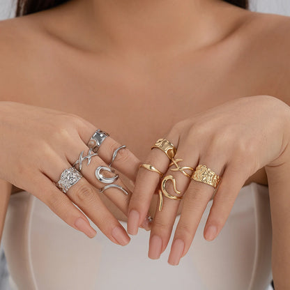 Gothic Geometric Ring Set