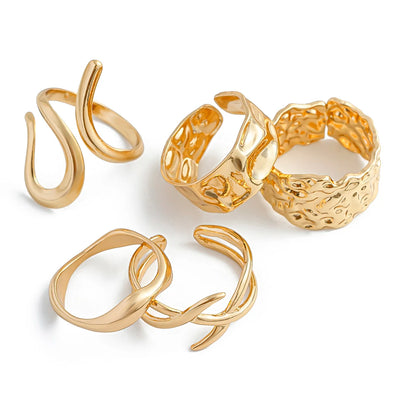 Gothic Geometric Ring Set