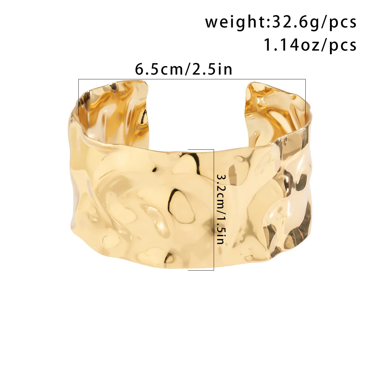 Chunky Wide Cuff Metal Bangle