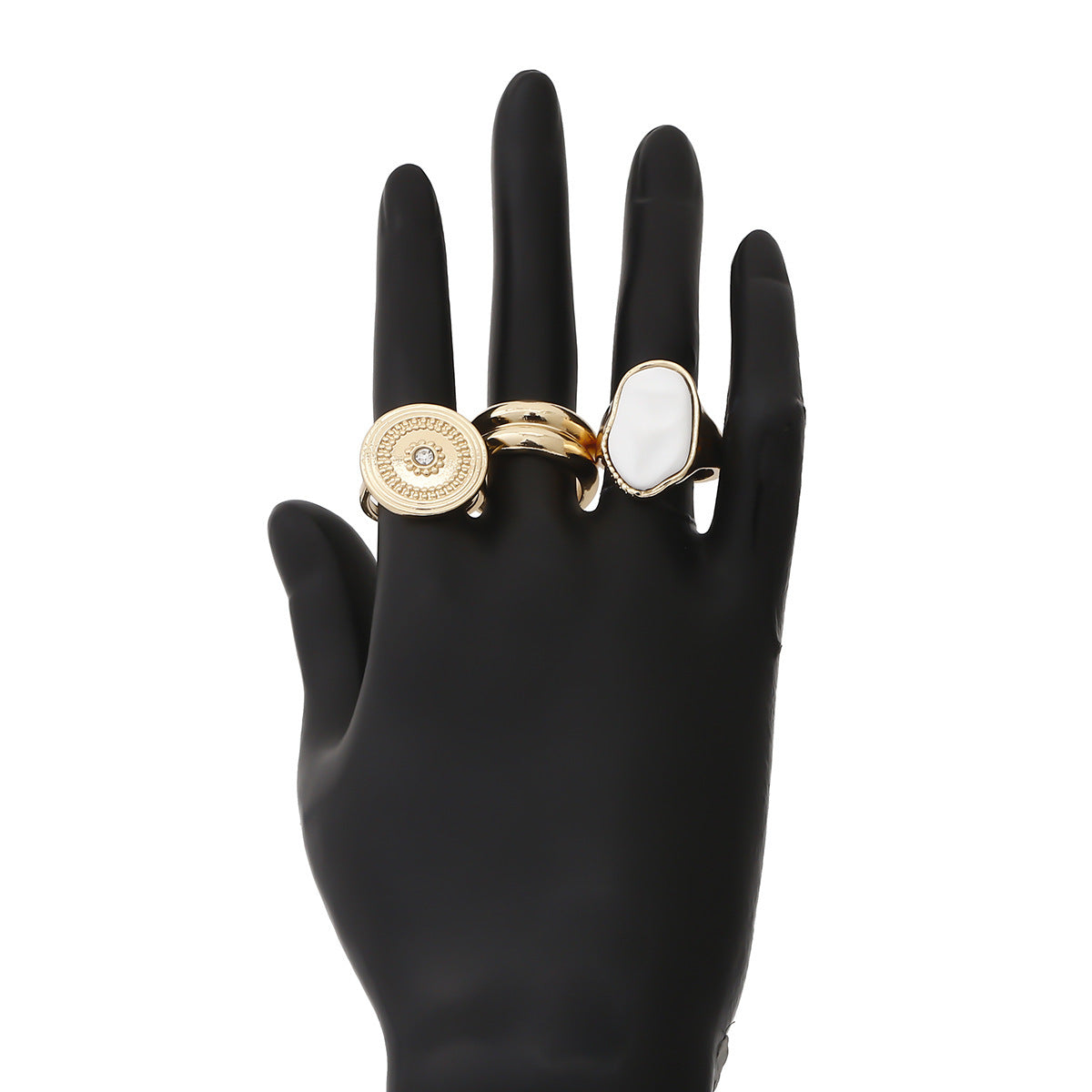 Geometric Ethnic-Style Ring Set for Women
