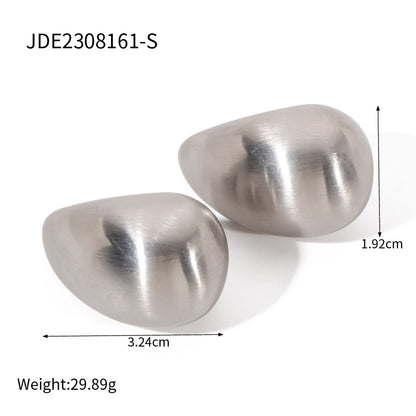 Stainless Steel Brushed Water Drop Earrings